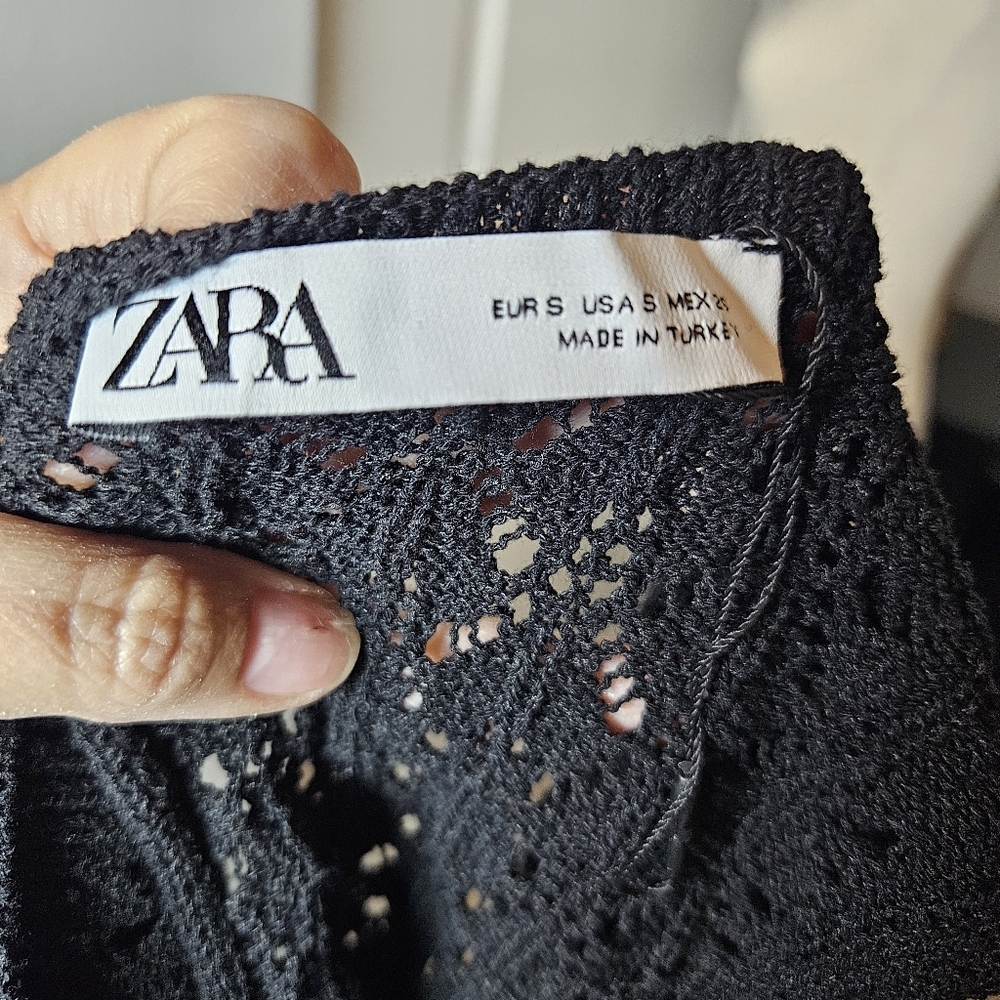 Zara Crochet Vest Top Sleeveless High Neck Croppe… - image 7